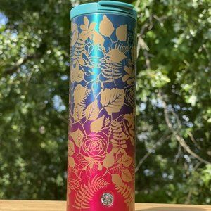 Starbucks Fall 2020 Hot Blue/Purple Roses 16oz Vacuum Insulated Tumbler